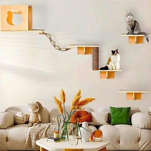 COPY - WALL MOUNTED KITTY CONDO - 7 Pieces - with LADDER